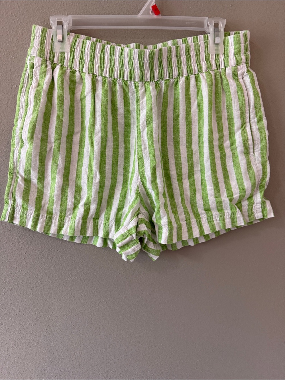 Old Navy Green and White Striped High Waist Women's Shorts